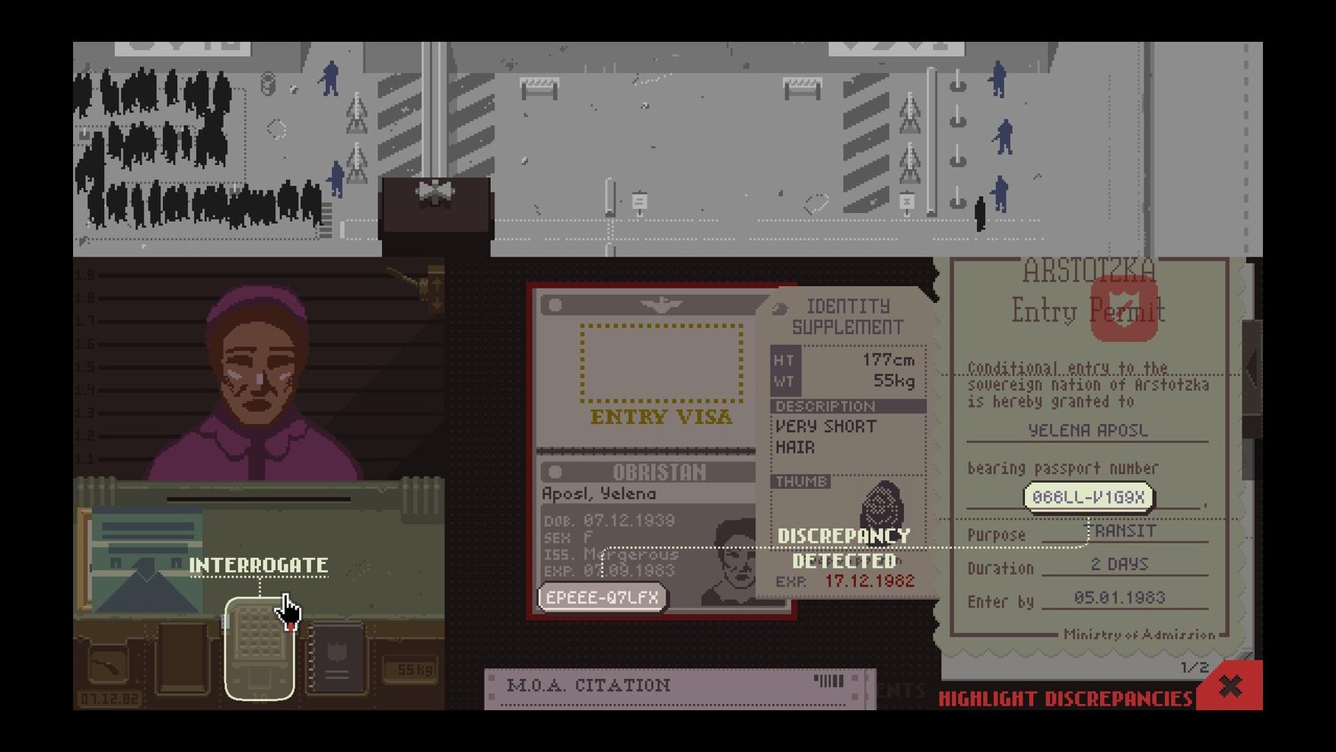 Screenshot for the game Papers, Please v.1.2.71 [GOG] (2013) скачать торрент Лицензия