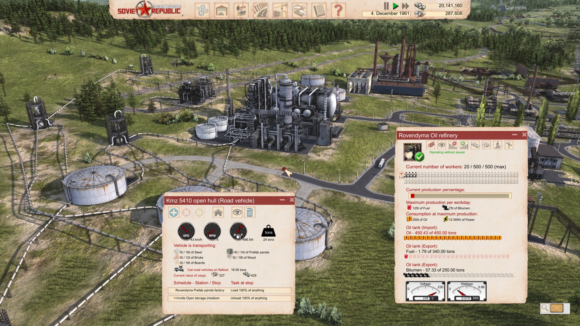Screenshot for the game Workers & Resources: Soviet Republic [0.8.3.20 ] (2019) download torrent repack