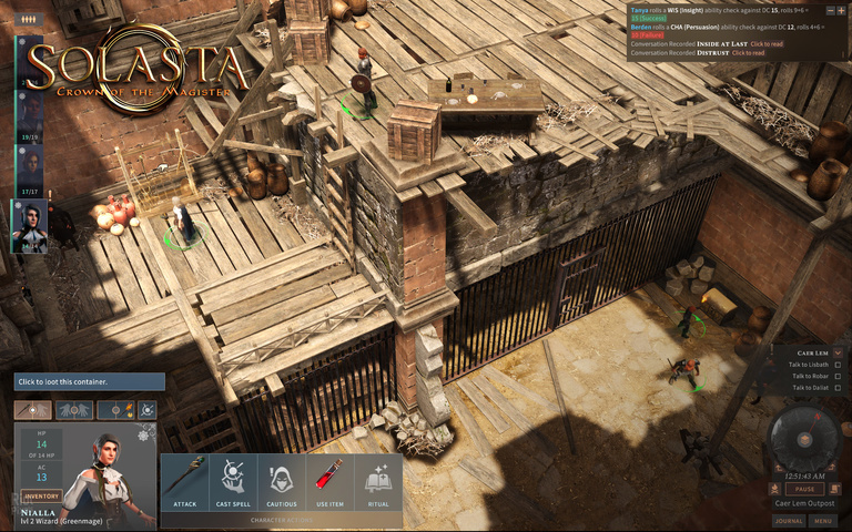 Screenshot for the game Solasta: Crown of the Magister
